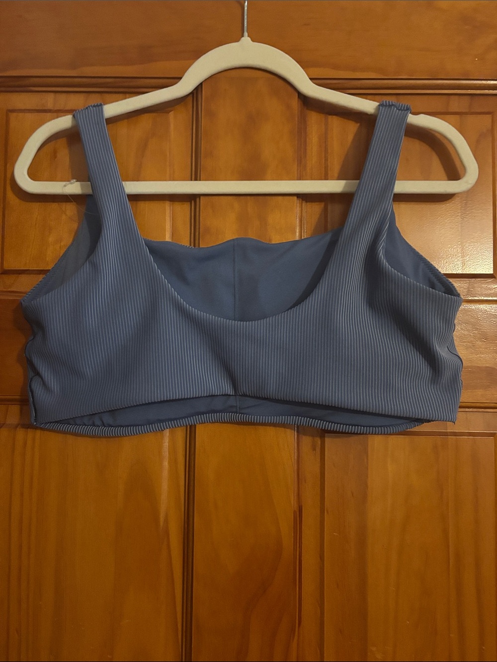 Blue Ribbed Sports Bra - Picture 2 of 2